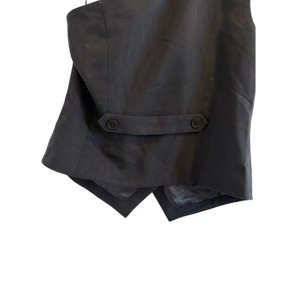 FORE Sz M Black One Shoulder Button Up Office Siren Career Suit Vest Classic - Picture 6 of 9